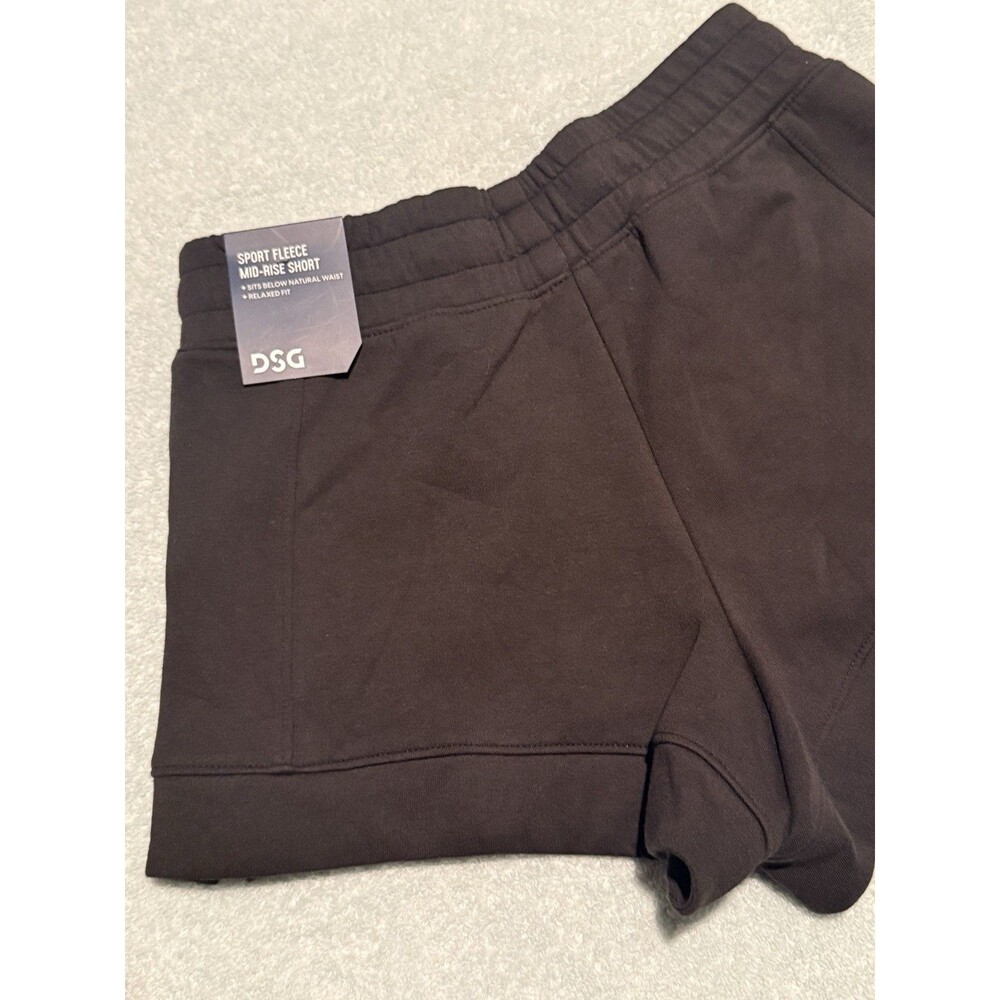 DSG Girls Sport Fleece Shorts Black Mid Rise Drawstring Pockets Size Small NWT - Picture 4 of 4